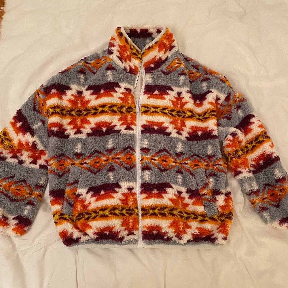 Fun printed zip up jacket